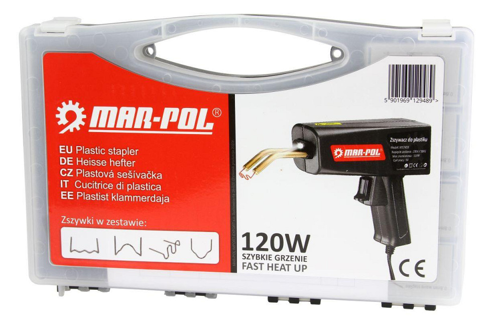 Паяльник для ремонта пластиковых элементов с 400 скобами Mar-Pol (M57459) 120 Вт Нововолынск - изображение 6