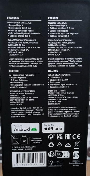 Marshall Major 5 ПРЕМИУМ качество / беспроводные наушники / Маршал. Харьков - изображение 7