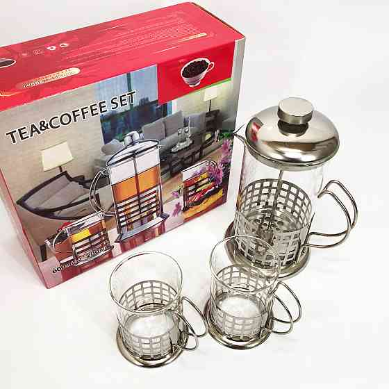 Заварник френч-прес UNIQUE, Домашній френч-прес, для заварювання кави Заварник прозорий WI-12 Івано-Франківськ