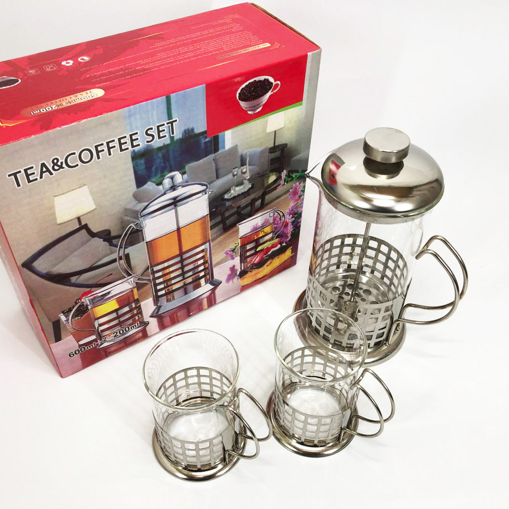 Заварник френч-прес UNIQUE, Домашній френч-прес, для заварювання кави Заварник прозорий WI-12 Івано-Франківськ - фото 2