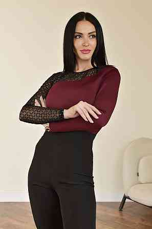 Жіноча кофтинка з блискітками "Hype" | Норма і батал Бордовий, 42-44 Київ