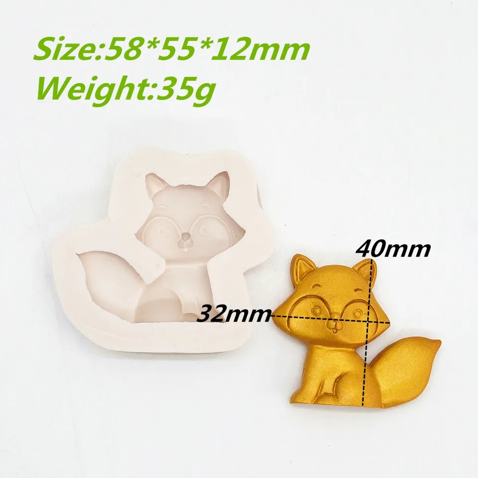 Молд силиконовый Лис 58 на 55 мм серый Киев - изображение 2