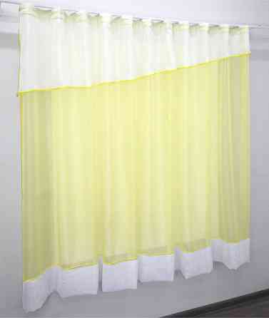 Кухонная занавеска VR-Textil № 00к желтый с белым 280х170 см (52-0546) Киев