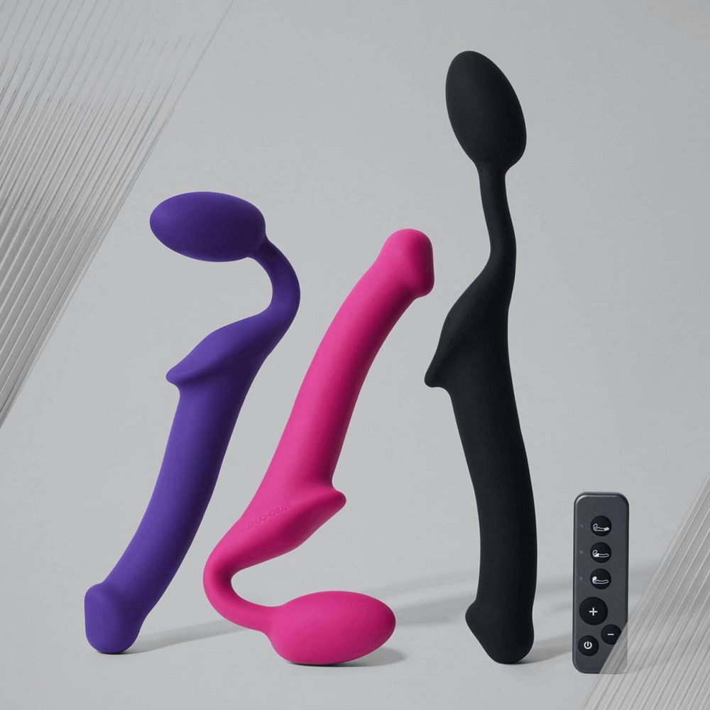 Безремінний страпон з вібрацією Strap-On-Me Vibrating Fuchsia L, діаметр 3,7см, пульт ДК, регульований Sex Aura Київ - фото 9
