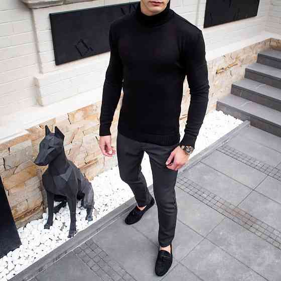 Чоловічий светр чорний Pobedov Axelrod Київ