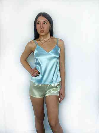 Піжама жіноча атласна Жовто-блакитний S Харків