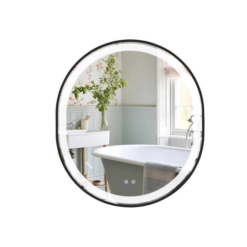 Дзеркало настінне овальне сенсорне Qtap Gemini 800х700 з LED-підсвіткою Touch, з антизапотіванням із диммером Харків - фото 1