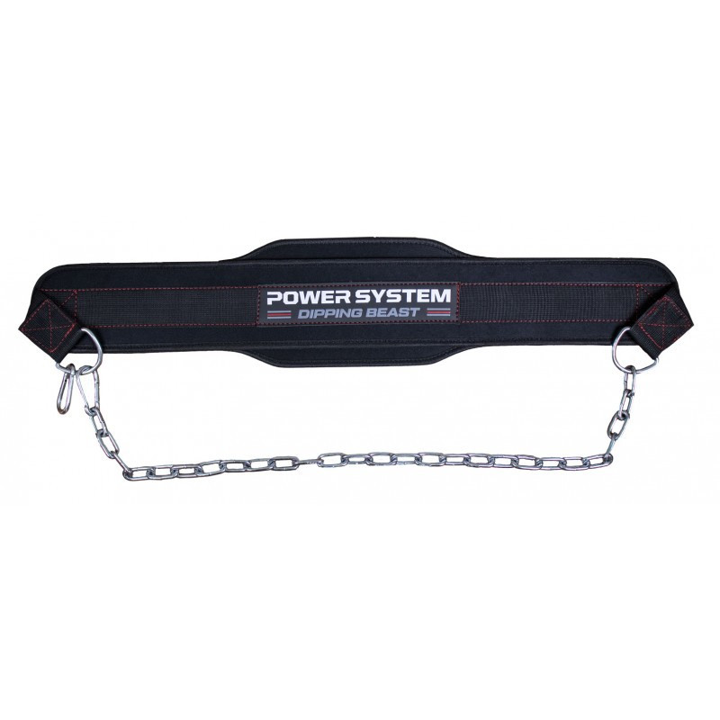 Пояс для обтяжень з ланцюгом Power System PS-3860 Dipping Beast неопреновий Black/Red Луцк - изображение 2