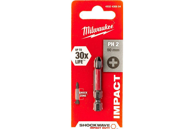 Бита SHOCKWAVE (Ph2, 50 мм, 1 шт.) Milwaukee 4932430854 Коломия - фото 2