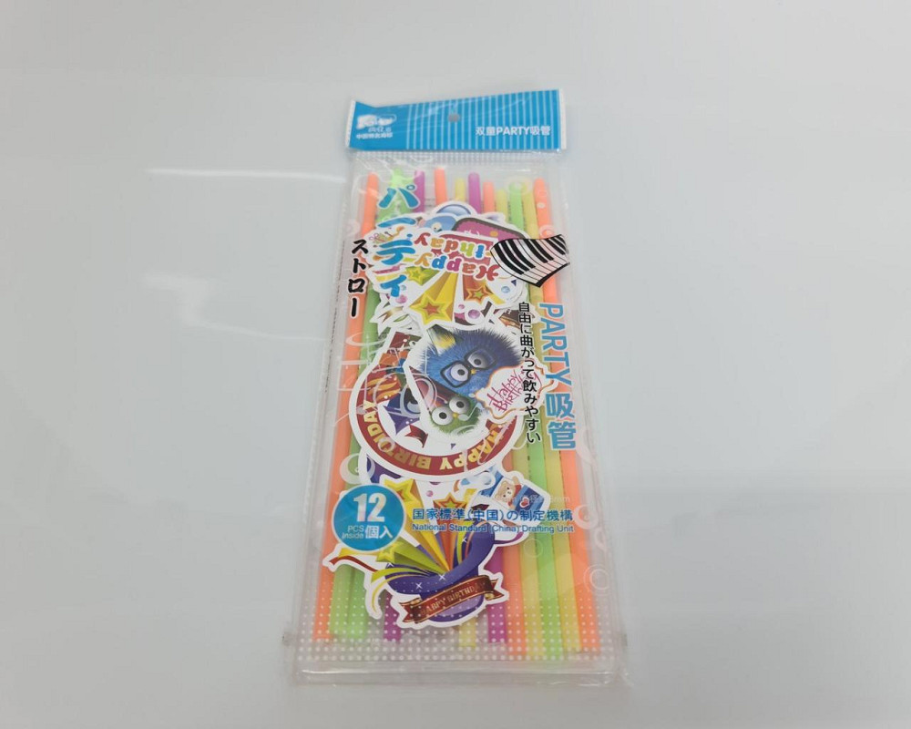 Соломка-трубочка "День народження" d6-260мм люминесц (12)*500 (1 шт) Харків - фото 2