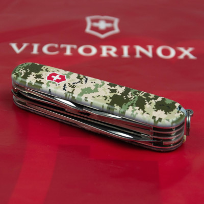 Нож Victorinox Huntsman Army 91 мм Піксель + Лого (1.3713.3_W3941p) Винница - изображение 9