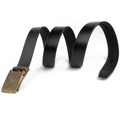 Ремень Vintage Мужской с латунной пряжкой Черный (20331) Винница - изображение 2