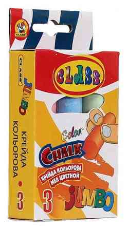 Крейда кольорова 3 шт. "Class" JUMBO кругла, 7606, шт Київ