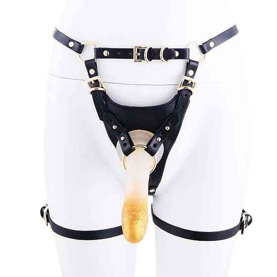 Страпон LOCKINK SEVANDA Queen Sheba Strapon Golden Dildo, регульовані кріплення, силіконовий дилдо Sex Aura Київ