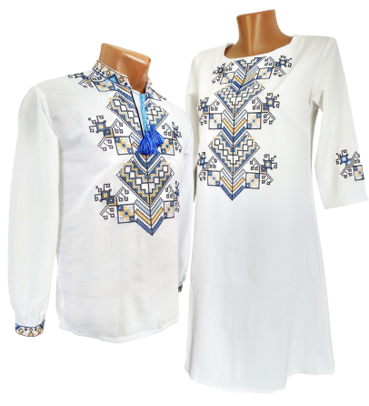 Жіноча вишита сукня короткого фасону у білосніжному кольорі «Дерево життя» Київ