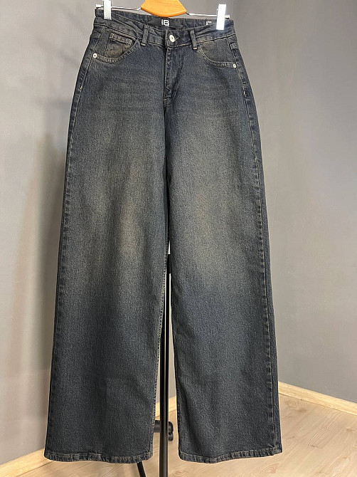 Джинси жіночі I8 55516 палаццо Baggy Straight fit рівні від стегна, синій з коричневим, 28, 28, 76 см, 110 см Київ - фото 8