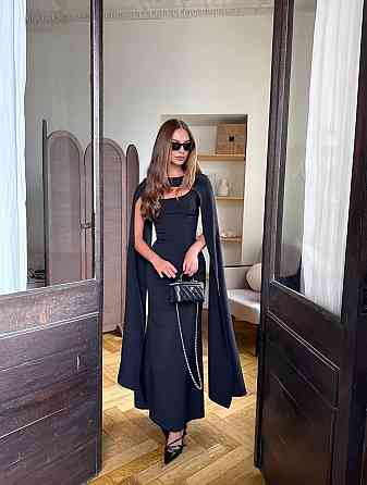 Жіночий елегантний романтичний комплект плаття + накидка костюмка Чорний, 42/44 Одеса