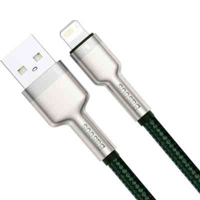 Дата кабель USB 2.0 AM to Lightning 2.0m 2.4A metal green Baseus (CALJK-B06) Вінниця