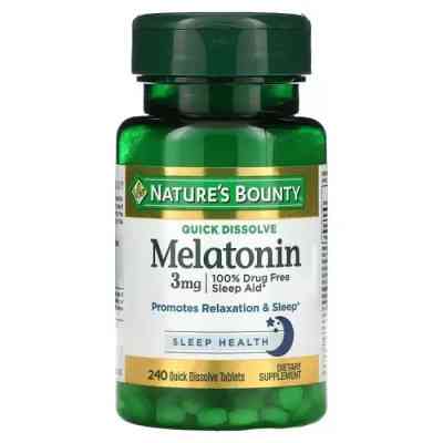 Амінокислота Nature&apos;s Bounty Мелатонін швидко розчинний, 3 мг, смак вишні, Melatonin (NRT07903) Вінниця