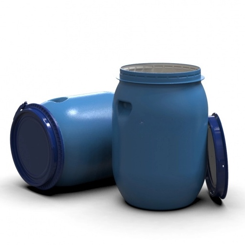 Бочка харчова 55 л d37см 3 кулі синя пластик.хомут + засувка LITOLAN Житомир - фото 5