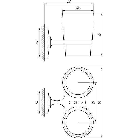 Стакан двойной Perfect Sanitary Appliances RM 1801 (000005203) Киев