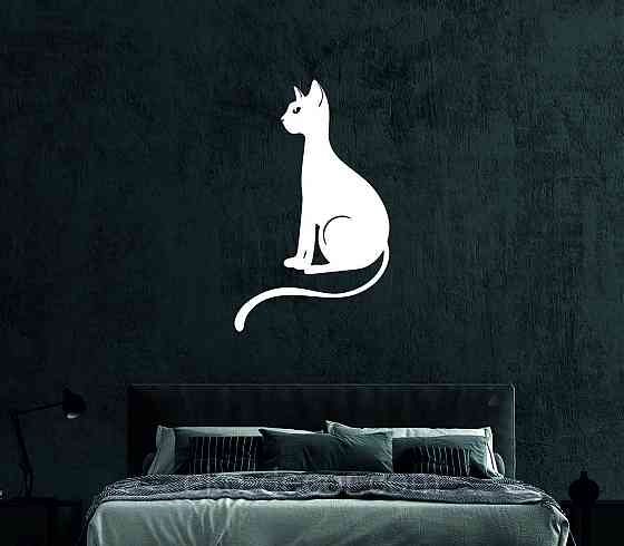 Декоративное настенное 3D Панно «Кот» Декор на стену с объемом 110*67 см, Белый Киев