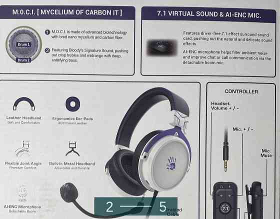 Наушники для ПК Bloody M590 с съёмным микрофоном Киев