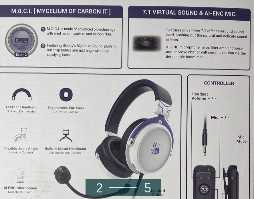 Наушники для ПК Bloody M590 с съёмным микрофоном Киев - изображение 4