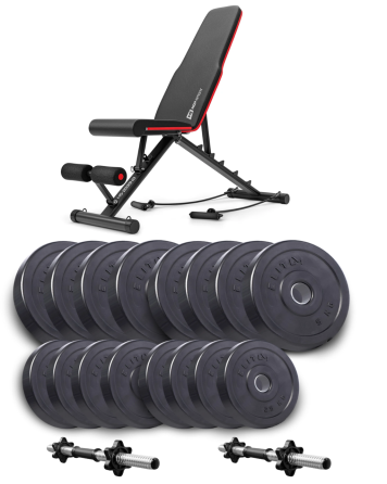 Набір Elitum Titan гантелі 2х31кг з лавою Hop-Sport HS-2030 HB Київ