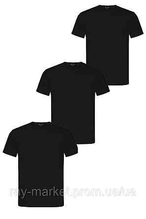 Набор базовых футболок. Ray Premium Fit мужские 3шт, черный (U0102-BLO-BLO-BLO) Киев
