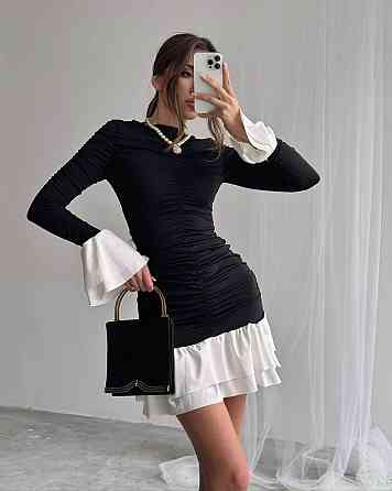 Жіноча стильна мінісукня масло + шифонові вставки 44/46 Одеса