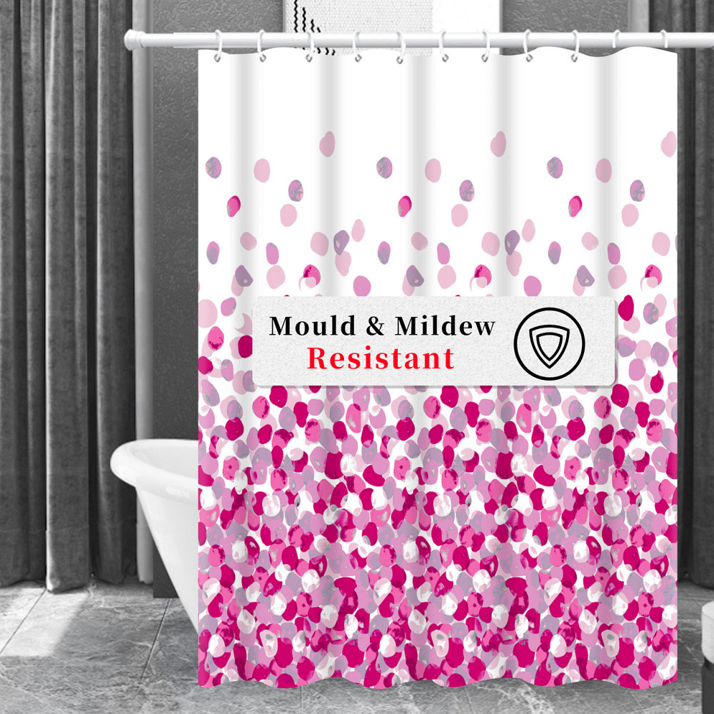 Шторка для ванны из полиэстера водонепроницаемая Bathlux 180x180 см с кольцами, занавеска для ванной комнаты Каменец-Подольский - изображение 3