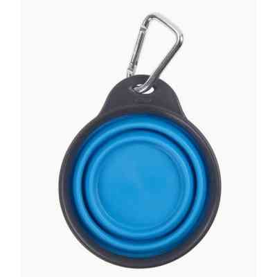 Посуд для собак Dexas Дорожня складна миска Тревел Кап з карабіном мала 240 мл (блакитна) (0084297309145) Вінниця
