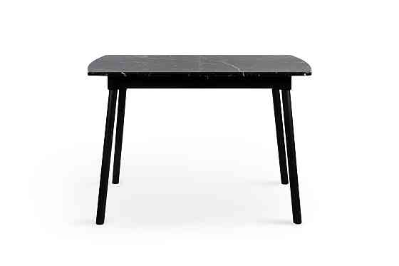 Стіл Соло 110(+35)*70 чорний метал/мрамор чорн Киев