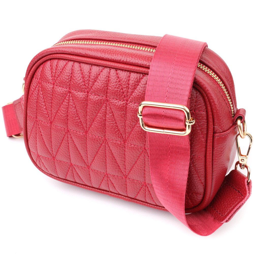 Жіноча сумка на кожен день із натуральної шкіри Vintage 22903 Червоний Київ - фото 1