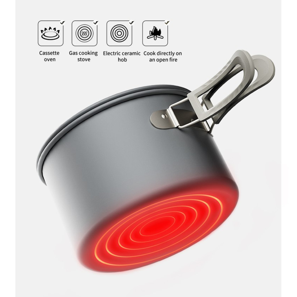 Набір посуду (каструля, сковорідка, чайник) Naturehike CNK2450CF010, алюміній Київ - фото 6