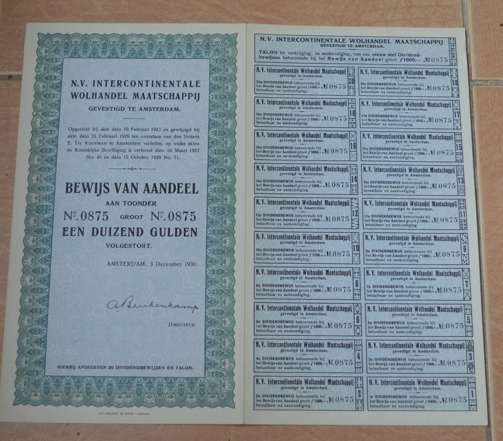 Акция.Нидерланды. 1930год №0875 (2.32) Полтава - изображение 1