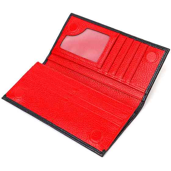 Вертикальний гаманець унісекс із натуральної шкіри CANPELLINI 21897 Чорний Київ