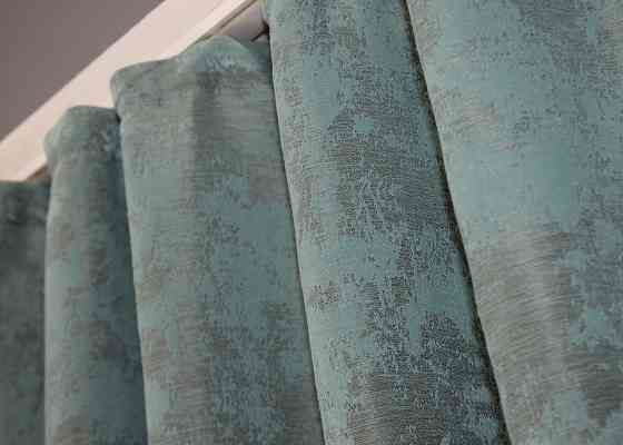 Комплект коротких штор VR-Textil Жакард Sultan XO № 1148ш Жакард Бірюзово-сірий 130х170 см 2 шт (35-0119) Київ