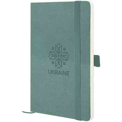 Книга записна Axent Partner Soft Skin Вишиванка 125x195 мм, 96 аркушів, клітинка, сіро-лазурна (8616-48-5-A) Вінниця