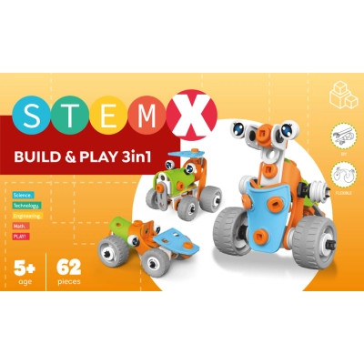 Конструктор Stem з болтами Build&amp;Play 3 в 1 на 62 деталі (3858894673261) Вінниця - фото 5