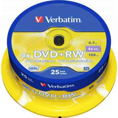 Диск DVD Verbatim 4.7Gb 4x CakeBox 25 шт silver (43489) Винница
