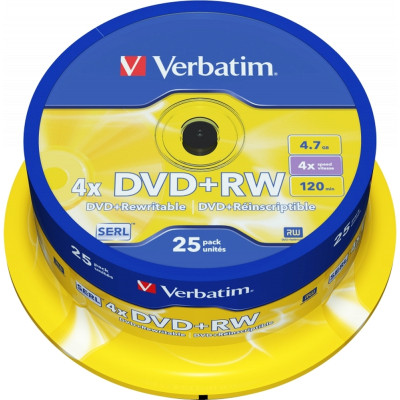 Диск DVD Verbatim 4.7Gb 4x CakeBox 25 шт silver (43489) Винница - изображение 1