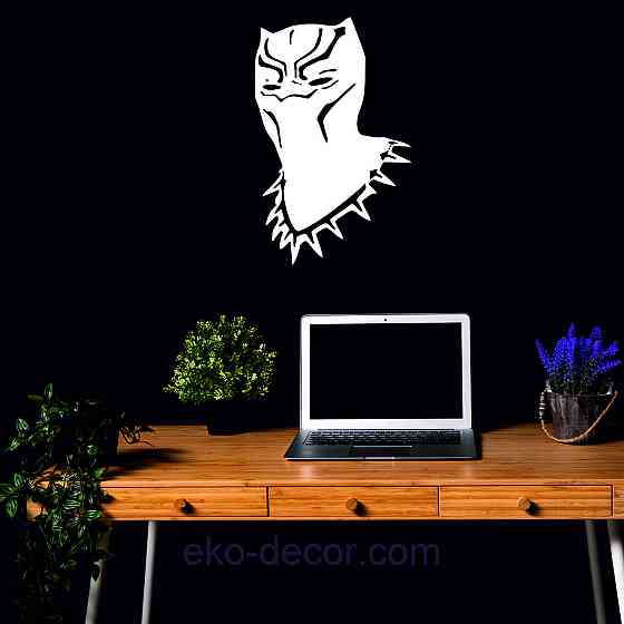 Декоративне настінне Панно «Пантера», Декор на стіну 90*56 см, Білий Київ