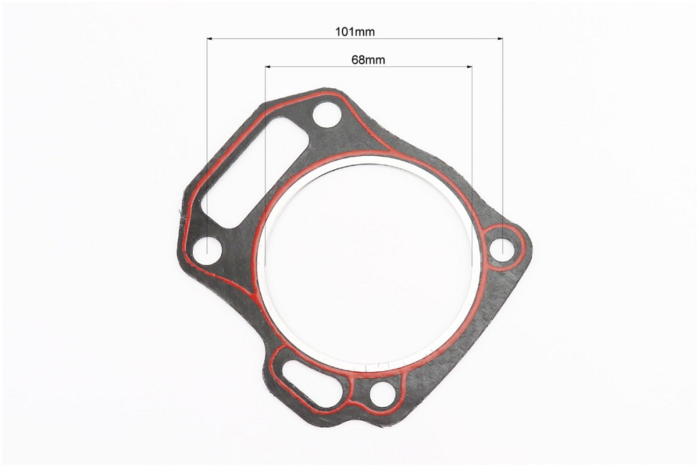 Прокладка головки циліндра 168F-68mm, (пароніт, червона нитка, на блістері) Киев - изображение 3