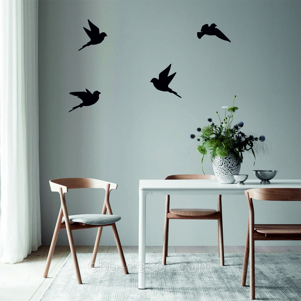 Декоративное настенное Панно «Птичка» Декор на стену(цена за 1шт) 30*27 см, Черный Киев - изображение 3