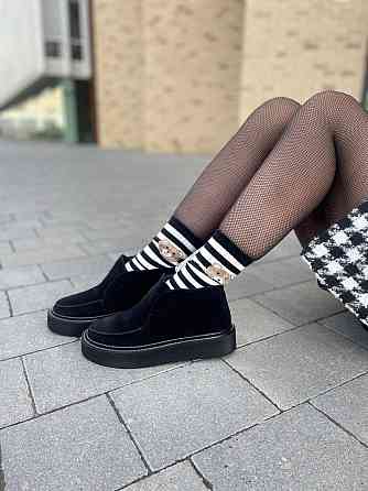 Без бренда Черевики жіночі GREMMY чорні натуральна замша з хутром висота 8см (5309) Коломия