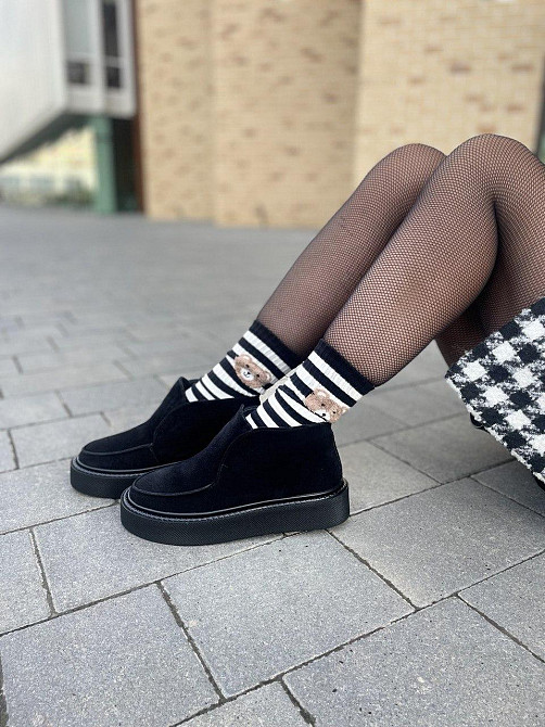 Без бренда Черевики жіночі GREMMY чорні натуральна замша з хутром висота 8см (5309) Коломия - фото 5