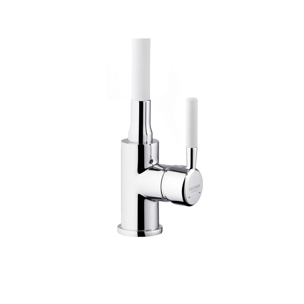 Смеситель для кухни с гибким изливом Kroner KRM Kuche - C132WHI белый/хром Киев - изображение 5