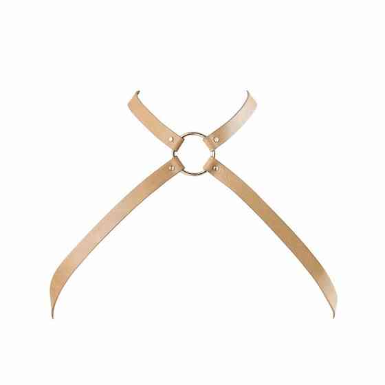 Портупея з екошкіри Bijoux Indiscrets MAZE – Cross Cleavage, бежева Sex Aura Київ